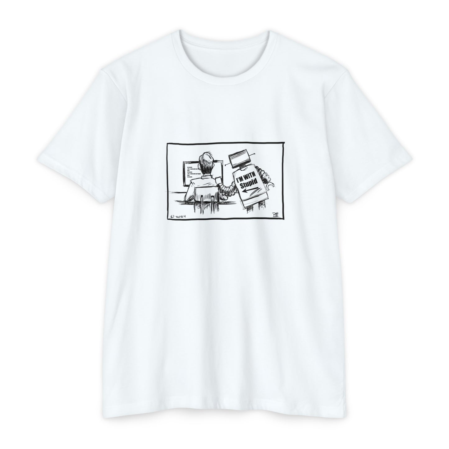 Robo-boss Funny Unisex CVC Jersey T-shirt