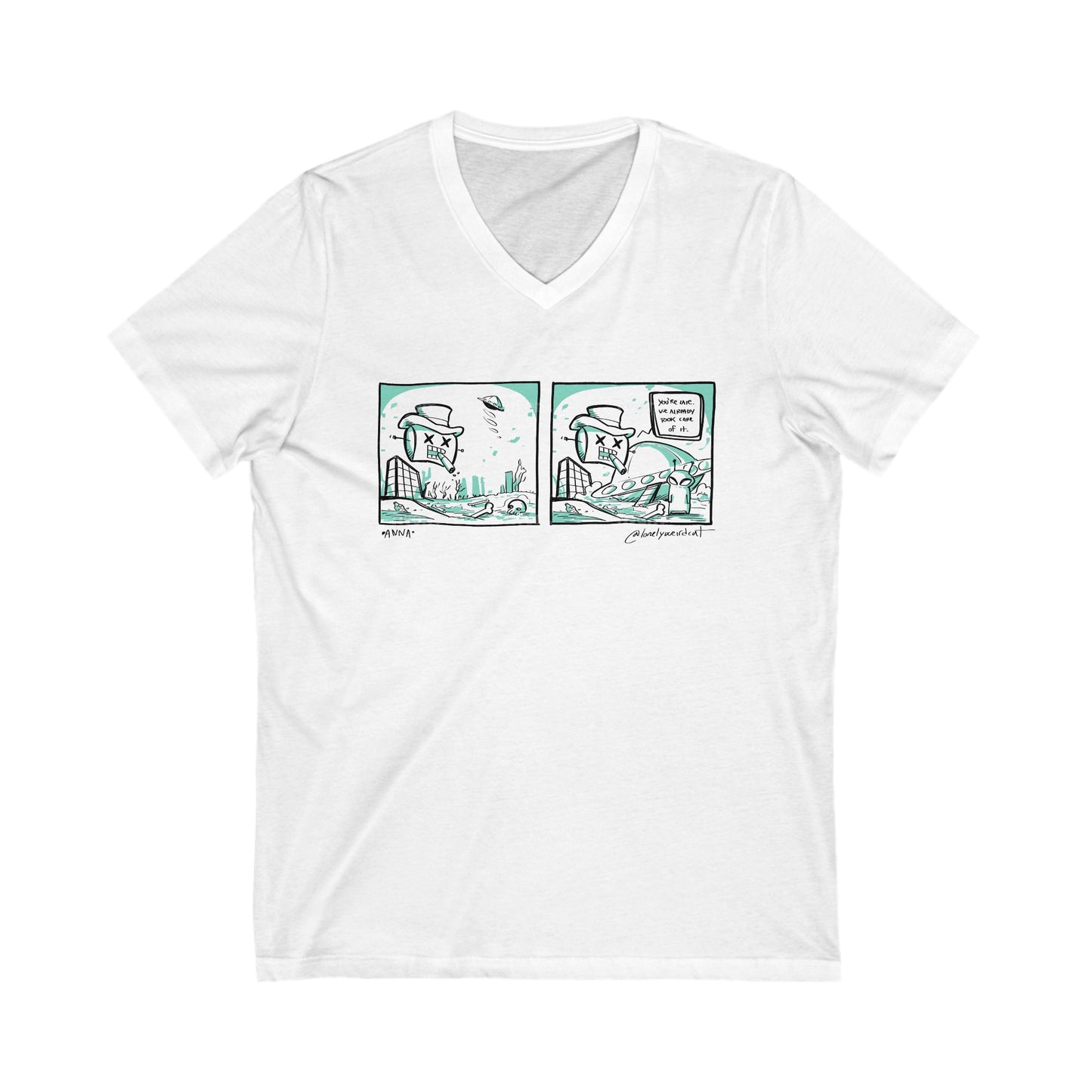 Gloating Robot - Unisex Jersey Short Sleeve V-Neck Tee