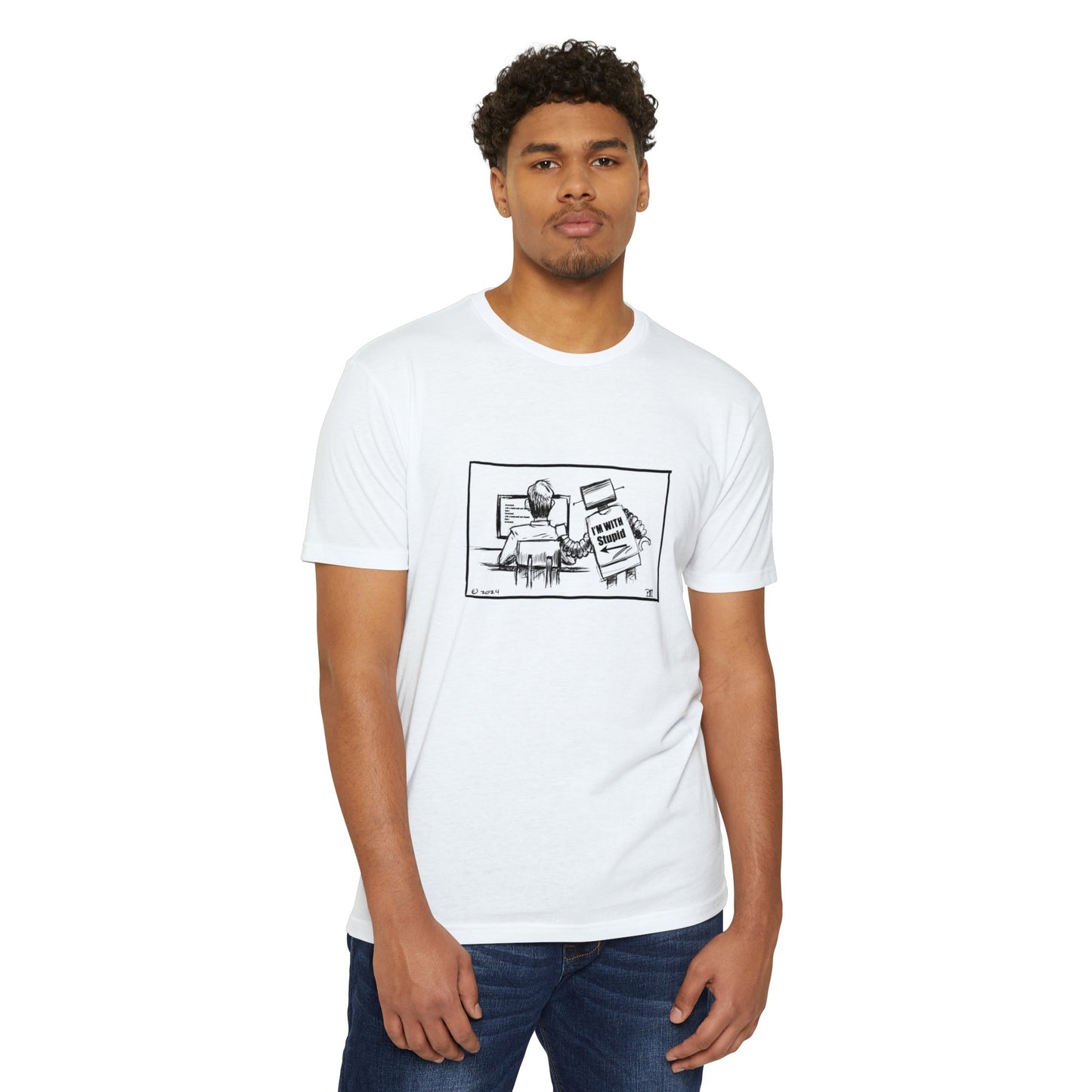 Robo-boss Funny Unisex CVC Jersey T-shirt