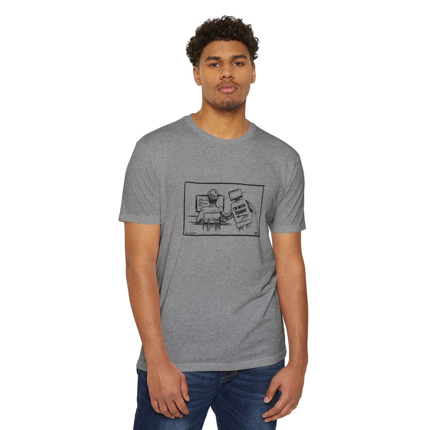 Robo-boss Funny Unisex CVC Jersey T-shirt