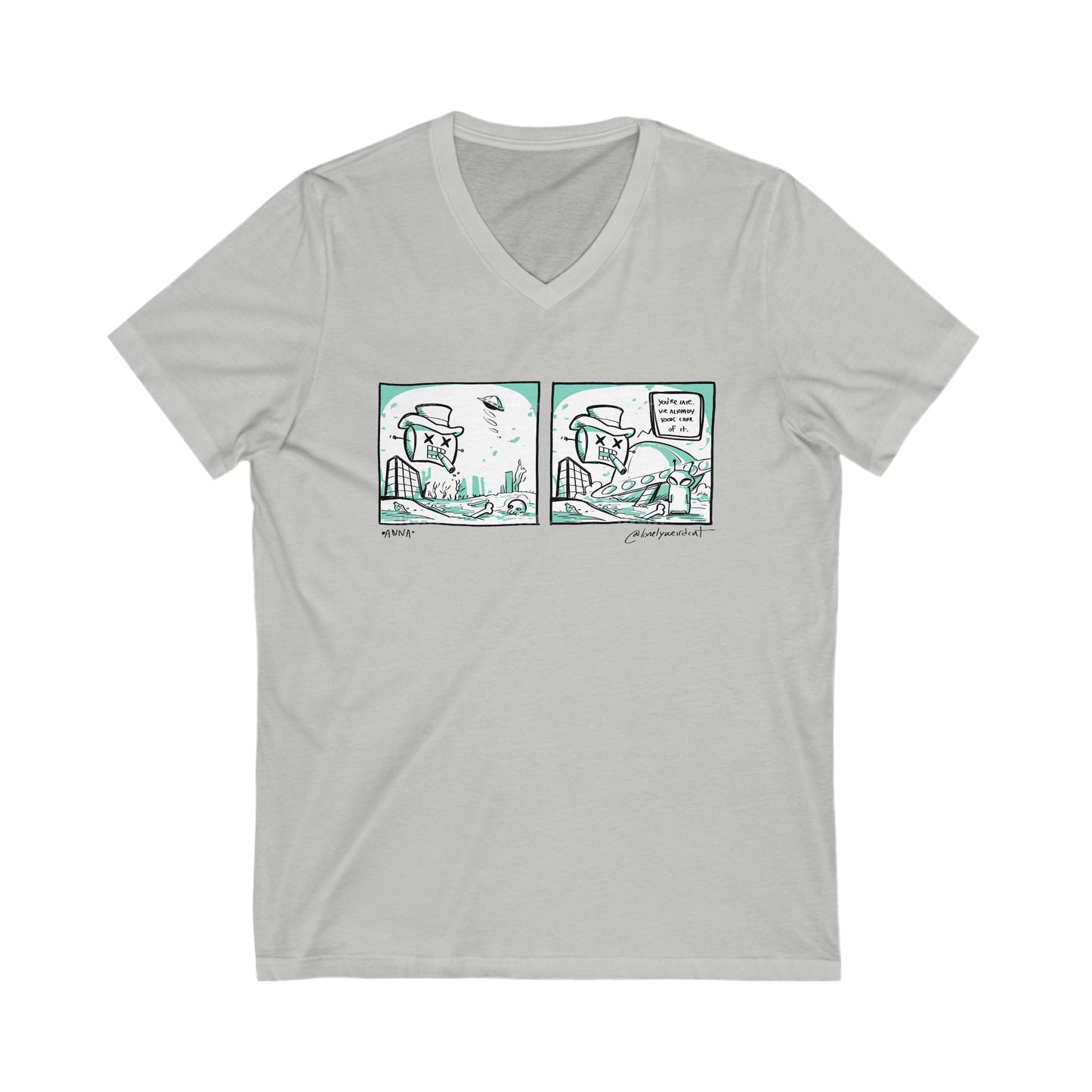 Gloating Robot - Unisex Jersey Short Sleeve V-Neck Tee